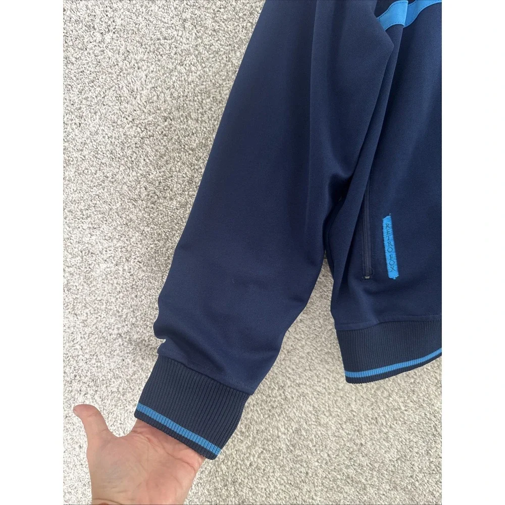VINTAGE RETRO‎ FOX MEN'S NAVY BLUE POLYESTER TRACK JACKET SIZE L - Picture 2 of 11